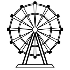 Ferris wheel silhouette vector illustration. Simple icon for Ferris wheel deign on white background