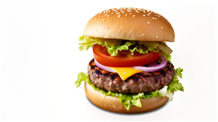 Smash burger with lettuce, cheddar cheese and sauce.
