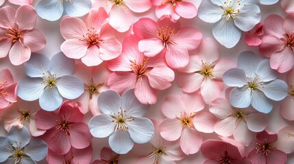 Tiny pastel blossoms in a scattered floral pattern against a white background