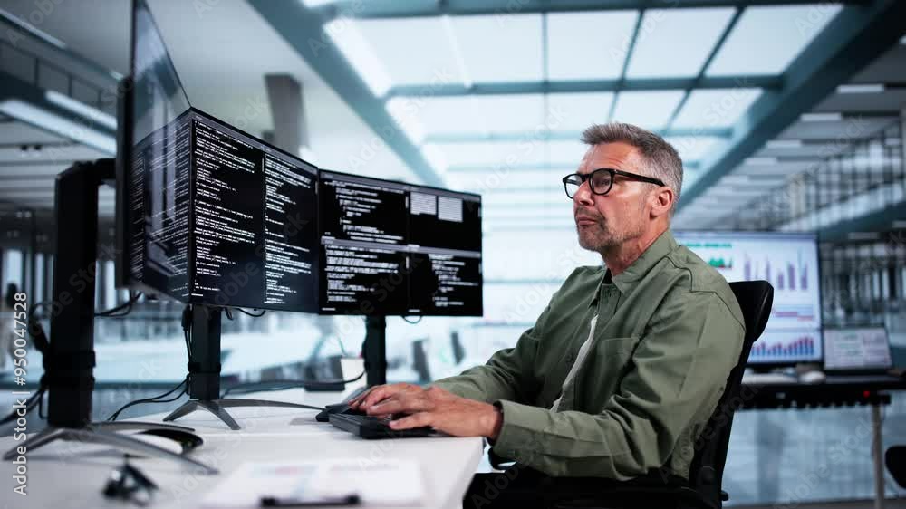 Aufkleber Web Developer Looking At Code