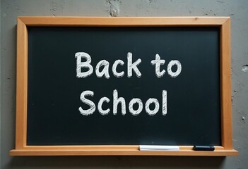 Black board with the word Back to school written on it