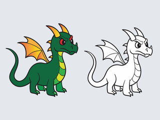 Dragon baby flat silhouettes set  vector silhouette design, isolated white background
