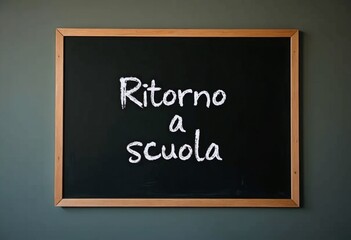 Obraz premium Black board with the word Ritorno a scuola written on it