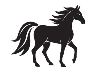 Horse  silhouette set design Vector isolated , white background. flat design