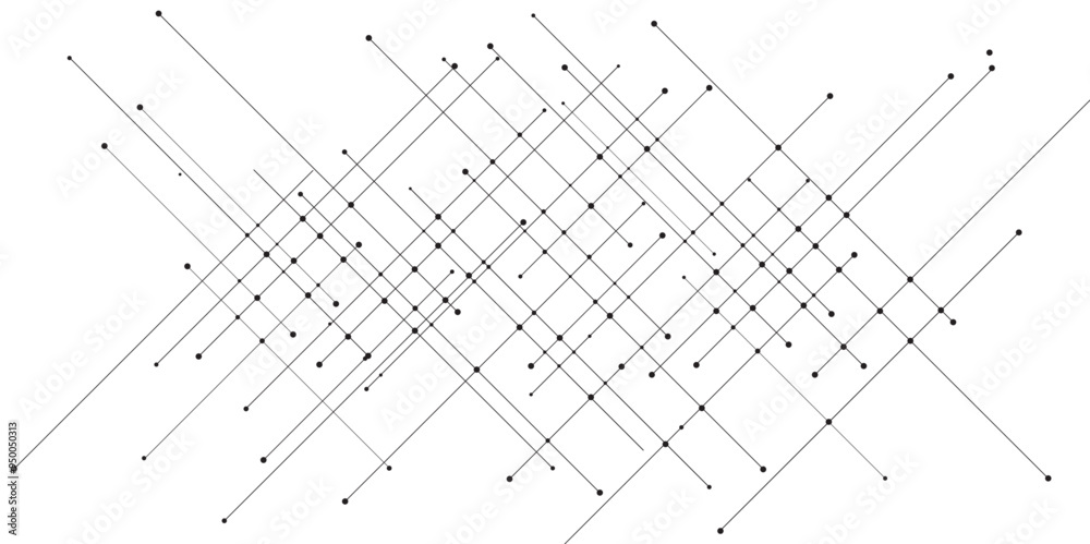 Poster abstract line or strokes with dots, dotted line, node point, digital background vector design concept. abstract technology White background  Future new technology for business or science presentation.