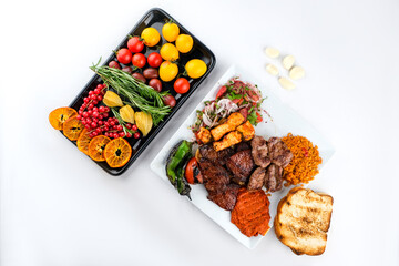 Turkish Mixed Grill Platter: Köfte, Sucuk, and Chicken Skewers