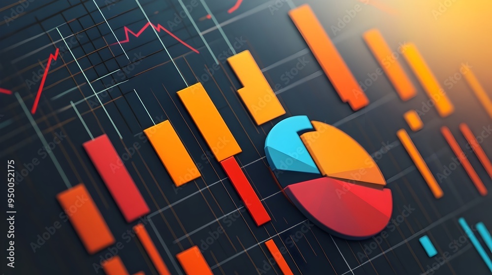Poster detailed financial chart with various business and accounting metrics displayed on an isolated backg