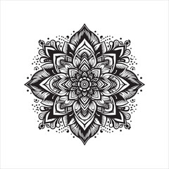 Exquisite Floral Mandala vector illustration silhouette