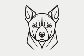 portrait of a dog head vector