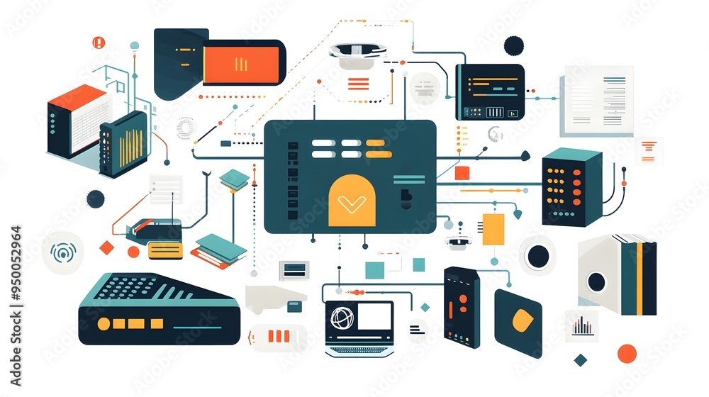 Poster detailed infographic showcasing the step by step process of data storage organization and retrieval 