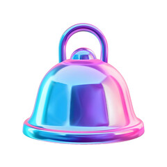Shiny 3D Bell with Iridescent Gradient