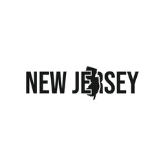 new jersey state symbol, map icon with vector silhouette