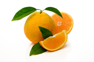 Orange fruit isolated on a white background.