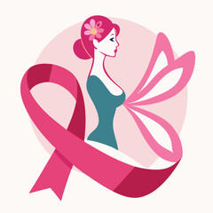 Empowering Hope: A Vector Illustration for Breast Cancer Awareness