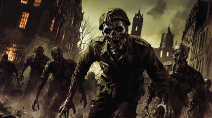 An alternate history where zombies fought in War, with undead soldiers in tattered uniforms marching through battlefields