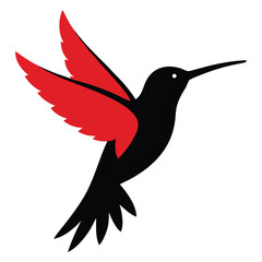 Hummingbirds flying in the open air silhouette vector art