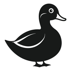 Mandarin duck black silhouette vector art illustration