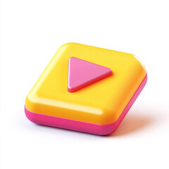 An play modern cartoon icon in 3D on white background