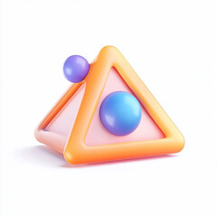 An play modern cartoon icon in 3D on white background