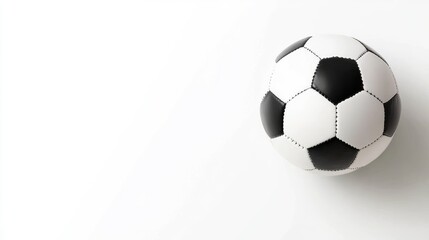 Obraz premium Soccer ball on a clean white background, space for copy, perfect for sports-themed banners and advertisements.