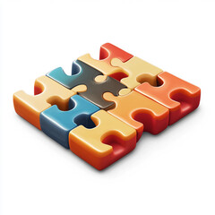 An puzzle modern cartoon icon in 3D on white background