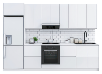 PNG Modern minimalist white kitchen design