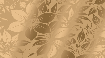 Fototapeta premium Luxurious golden botanical background. Printable wallpapers, covers, wall art, greeting card, wedding cards, invitations.