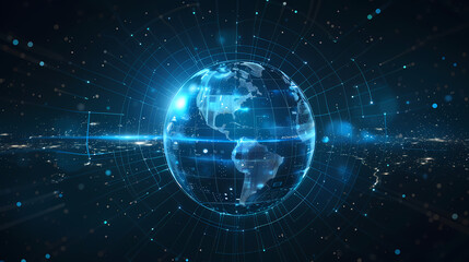 Obraz premium 2d illustration world map abstract background.Global network connection. World map point and line composition concept of global business.