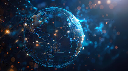 2d illustration world map abstract background.Global network connection. World map point and line composition concept of global business.