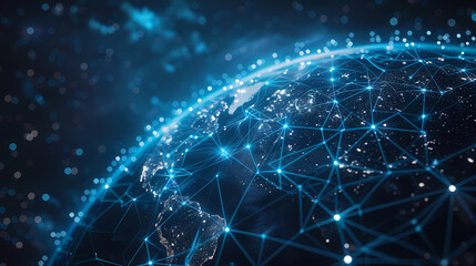 2d illustration world map abstract background.Global network connection. World map point and line composition concept of global business.