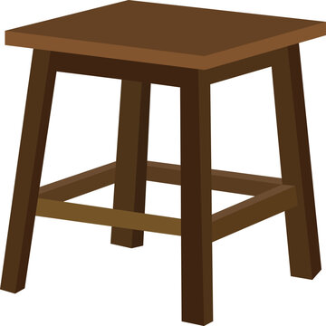 recommend clip art: vector illustration of a wooden stool. Brown wooden stool isolated on white background.Wooden furniture icon clipart