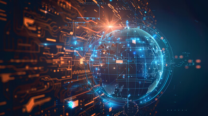 Obraz premium 2d illustration world map abstract background.Global network connection. World map point and line composition concept of global business.