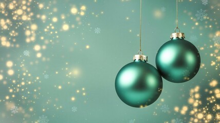 christmas balls banner with text space
