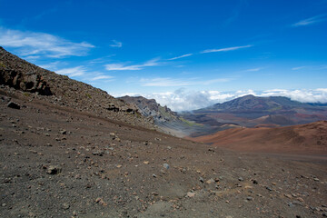 Haleakala volcano -moonlike landscape on the island of maui, hawaii