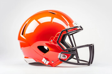 Fototapeta premium American football helmet side view on white background.
