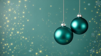 christmas balls banner with text space