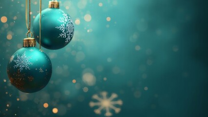 christmas balls banner with text space