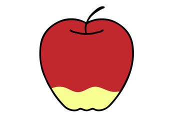 真っ赤なリンゴのイラスト