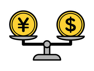 日本円とドルの為替イメージイラスト