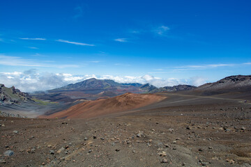 Haleakala volcano -moonlike landscape on the island of maui, hawaii
