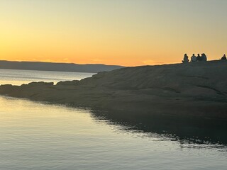Sunset with beautiful silhouette in tasmania