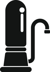 This simple vector icon represents a water purifier, ideal for conveying concepts of water purification, filtration, and access to safe drinking water