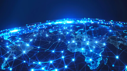 Obraz premium 2d illustration world map abstract background.Global network connection. World map point and line composition concept of global business.
