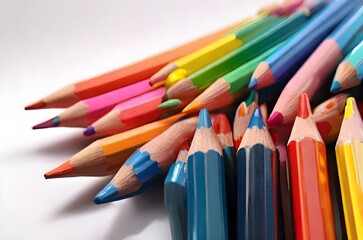 Fototapeta premium Colorful Pencils Arranged in Creative Cluster