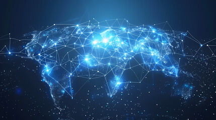 2d illustration world map abstract background.Global network connection. World map point and line composition concept of global business.