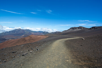 Haleakala volcano -moonlike landscape on the island of maui, hawaii