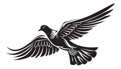 Fototapeta premium Hand-Drawn Vintage Engraved Flying Bird Vector Illustration in Elegant Silhouette Design