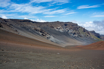 Haleakala volcano -moonlike landscape on the island of maui, hawaii