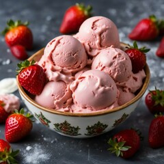 Ice Cream, Dessert, Sweet, Creamy, Cold, Frozen, Delicious, Summer, Treat, Vanilla, Chocolate, Strawberry, Sprinkles,