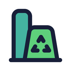 eco factory flat line icon